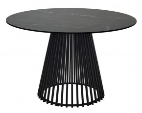 Стол TERNI 120 MATT BLACK MARBLE SOLID CERAMIC Черный мрамор матовый, керамика /Черн.каркас, ®DISAUR в Краснокамске - krasnokamsk.mebel24.online | фото