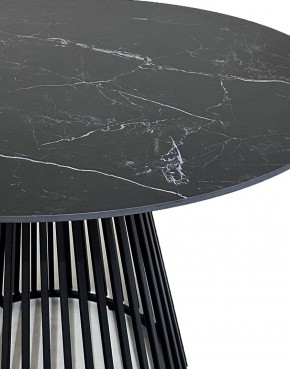 Стол TERNI 120 MATT BLACK MARBLE SOLID CERAMIC Черный мрамор матовый, керамика /Черн.каркас, ®DISAUR в Краснокамске - krasnokamsk.mebel24.online | фото 4