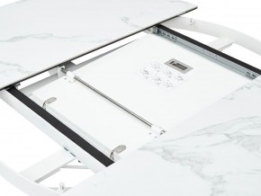 Стол TRENTO 120 HIGH GLOSS STATUARIO Белый мрамор глянцевый, керамика/ белый каркас, ®DISAUR в Краснокамске - krasnokamsk.mebel24.online | фото 3