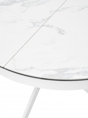 Стол TRENTO 120 HIGH GLOSS STATUARIO Белый мрамор глянцевый, керамика/ белый каркас, ®DISAUR в Краснокамске - krasnokamsk.mebel24.online | фото 4