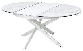 Стол TRENTO 120 HIGH GLOSS STATUARIO Белый мрамор глянцевый, керамика/ белый каркас, ®DISAUR в Краснокамске - krasnokamsk.mebel24.online | фото 6