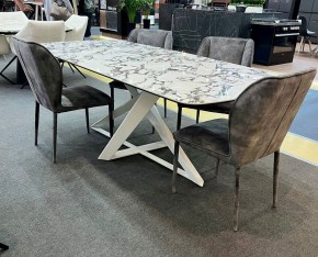 Стол VICENZA 220 BULGARI WHITE, керамика / белый, ®DISAUR в Краснокамске - krasnokamsk.mebel24.online | фото 2