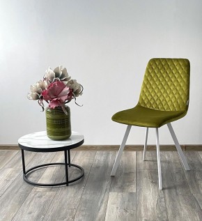 Стул DAIQUIRI BLUVEL-75 OLIVA / белый каркас, велюр М-City в Краснокамске - krasnokamsk.mebel24.online | фото 3