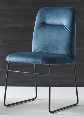 Стул GRETA CB/1904 MET.P15 MATT BLACK/ VENICE S0J OCEAN BLUE в Краснокамске - krasnokamsk.mebel24.online | фото