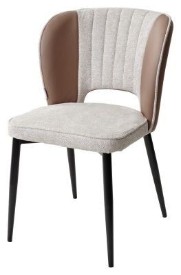 Стул HERMES WZ2042-02 светло-бежевый фактурный велюр/ HK017-31 серо-коричневый PU, М-City в Краснокамске - krasnokamsk.mebel24.online | фото 1