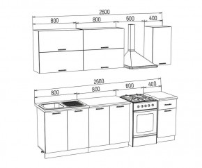 ТЕХНО-3 Кухонный гарнитур 2,0 м Компоновка №2 в Краснокамске - krasnokamsk.mebel24.online | фото
