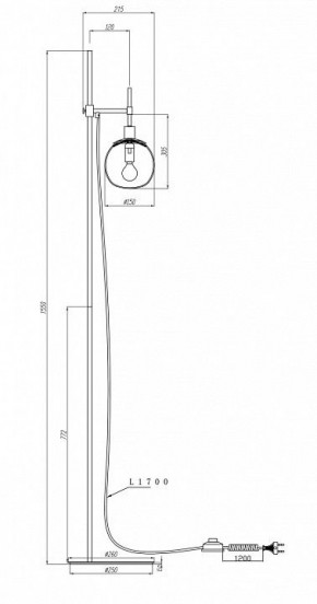 Торшер Maytoni Erich MOD221-FL-01-G в Краснокамске - krasnokamsk.mebel24.online | фото 5