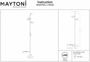 Торшер Maytoni Fad MOD070FL-L12W3K в Краснокамске - krasnokamsk.mebel24.online | фото 3