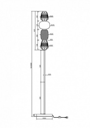 Торшер Maytoni Pattern MOD267FL-L32CH3K в Краснокамске - krasnokamsk.mebel24.online | фото 2