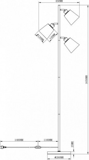 Торшер Moderli Floor V3051-3F в Краснокамске - krasnokamsk.mebel24.online | фото 3