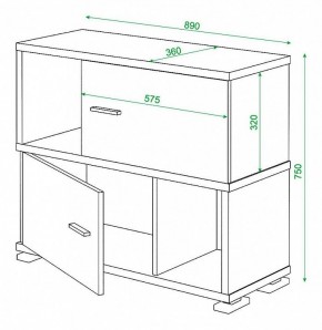 Тумба комбинированная Домино СБ-30/2 в Краснокамске - krasnokamsk.mebel24.online | фото 2