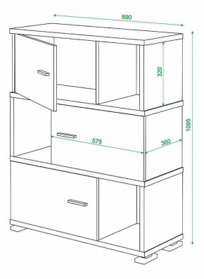 Тумба комбинированная Домино СБ-30/3 в Краснокамске - krasnokamsk.mebel24.online | фото 3