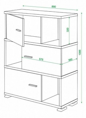 Тумба комбинированная Домино СБ-30/3 в Краснокамске - krasnokamsk.mebel24.online | фото 3