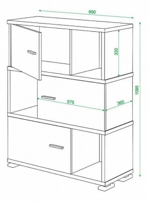 Тумба комбинированная Домино СБ-30/3 в Краснокамске - krasnokamsk.mebel24.online | фото 2
