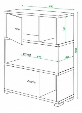 Тумба комбинированная Домино СБ-30/3 в Краснокамске - krasnokamsk.mebel24.online | фото 3