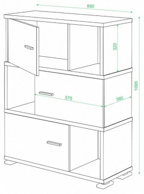 Тумба комбинированная Домино СБ-30/3 в Краснокамске - krasnokamsk.mebel24.online | фото 3