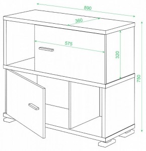 Тумба комбинированная СБ-30/2 в Краснокамске - krasnokamsk.mebel24.online | фото 2