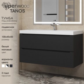 Тумба под раковину Uperwood Tanos 100 см, подвесная, черная матовая в Краснокамске - krasnokamsk.mebel24.online | фото 3
