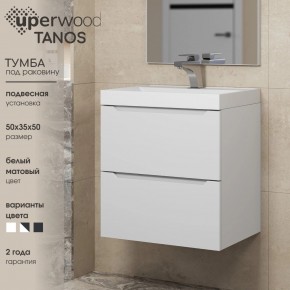 Тумба под раковину Uperwood Tanos 50 см, подвесная, белая матовая в Краснокамске - krasnokamsk.mebel24.online | фото 6