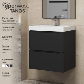 Тумба под раковину Uperwood Tanos 50 см, подвесная, черная матовая в Краснокамске - krasnokamsk.mebel24.online | фото 4