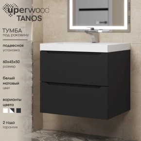 Тумба под раковину Uperwood Tanos 60 см, подвесная, черная матовая в Краснокамске - krasnokamsk.mebel24.online | фото 3