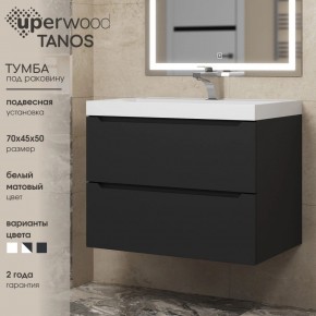 Тумба под раковину Uperwood Tanos 70 см, подвесная, черная матовая в Краснокамске - krasnokamsk.mebel24.online | фото 3