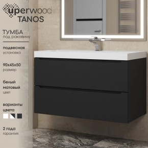 Тумба под раковину Uperwood Tanos 90 см, подвесная, черная матовая в Краснокамске - krasnokamsk.mebel24.online | фото 3