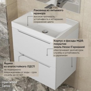 Тумба с раковиной Uperwood Tanos 50 см, подвесная, белая матовая в Краснокамске - krasnokamsk.mebel24.online | фото 6