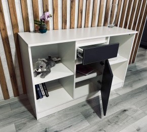 Тумба ТВ малая Парус (Белый/Графит) в Краснокамске - krasnokamsk.mebel24.online | фото 2