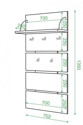 Вешалка настенная Домино СТ-50 в Краснокамске - krasnokamsk.mebel24.online | фото 2