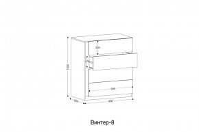 ВИНТЕР - 8 Комод 4 ящика в Краснокамске - krasnokamsk.mebel24.online | фото 2